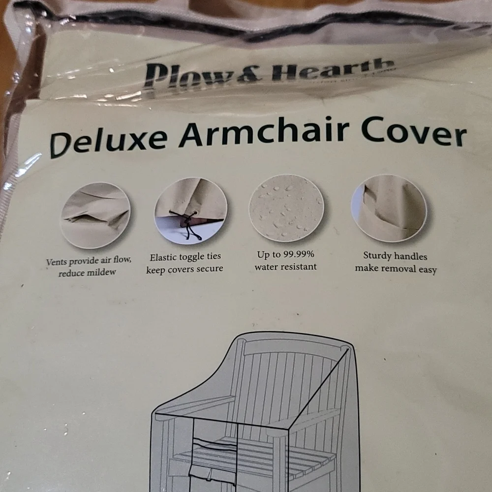 Plow & Hearth Deluxe Tan Armchair Cover